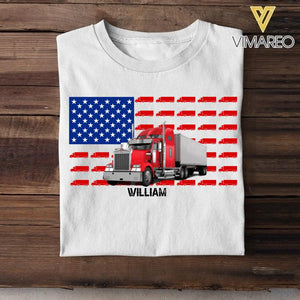 Personalized Happy Independence Day Truck Tshirt Printed NQĐT1406