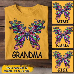 Personalized Grandma Butterfly Tshirt Printed 22JUL-DT15