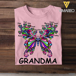 Personalized Grandma Butterfly Tshirt Printed 22JUL-DT15