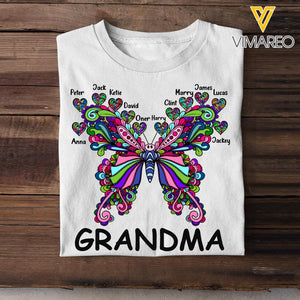 Personalized Grandma Butterfly Tshirt Printed 22JUL-DT15