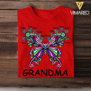 Personalized Grandma Butterfly Tshirt Printed 22JUL-DT15