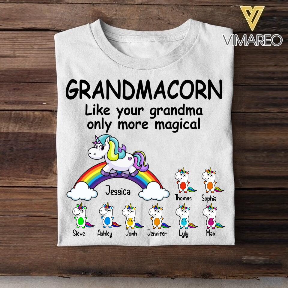 Personalized Grandmacorn Like Your Grandma Only More Magical Kid Name Tshirt Printed NQDT1506