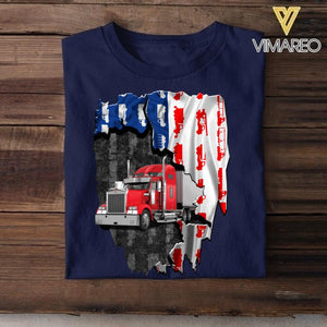 Personalized Truck Flag Independence Day Tshirt Printed NQHQ1506