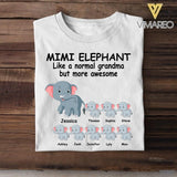 Personalized Grandma Elephant Kid Name Tshirt Printed NQDT1506