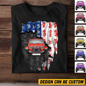 Personalized Jeep Flag Independence Day Tshirt Printed NQHQ1506