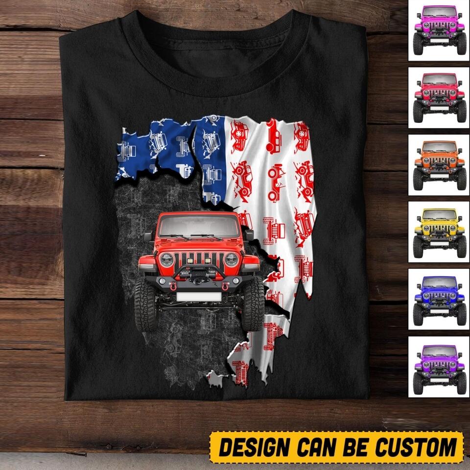 Personalized Jeep Flag Independence Day Tshirt Printed NQHQ1506