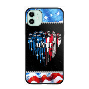 Personalized Auntie Flag Heart Independence Day Phone Case Printed 22JUL-HC16