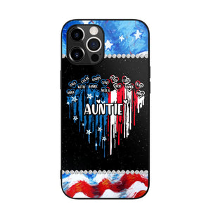 Personalized Auntie Flag Heart Independence Day Phone Case Printed 22JUL-HC16