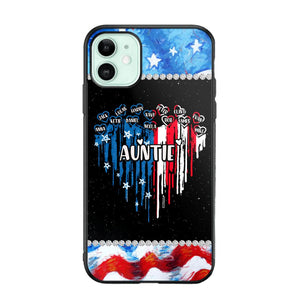 Personalized Auntie Flag Heart Independence Day Phone Case Printed 22JUL-HC16