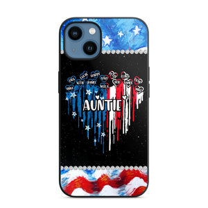 Personalized Auntie Flag Heart Independence Day Phone Case Printed 22JUL-HC16