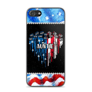 Personalized Auntie Flag Heart Independence Day Phone Case Printed 22JUL-HC16