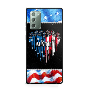 Personalized Auntie Flag Heart Independence Day Phone Case Printed 22JUL-HC16