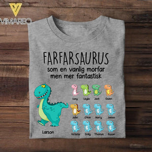 Personalized Swedish Farfarsaurus Tshirt Printed Father's Day Gifts For Grandpa & Dad