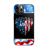 Personalized Grandma Nana Flag Heart Independence Day Phone Case Printed 04-Jul