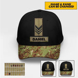 Personalized Italian Soldiers Rank & Name Cap Printed