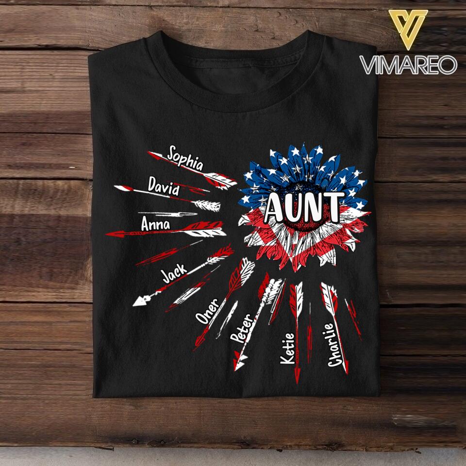 Personalized Aunt Kid Flag Independence Day Tshirt Printed 22JUL-HC17