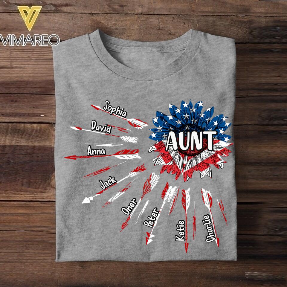 Personalized Aunt Kid Flag Independence Day Tshirt Printed 22JUL-HC17