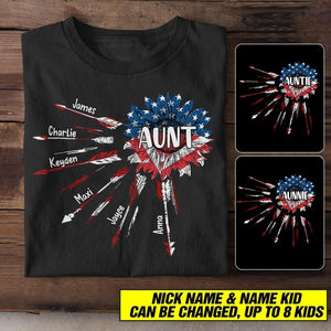 Personalized Aunt Kid Flag Independence Day Tshirt Printed 22JUL-HC17