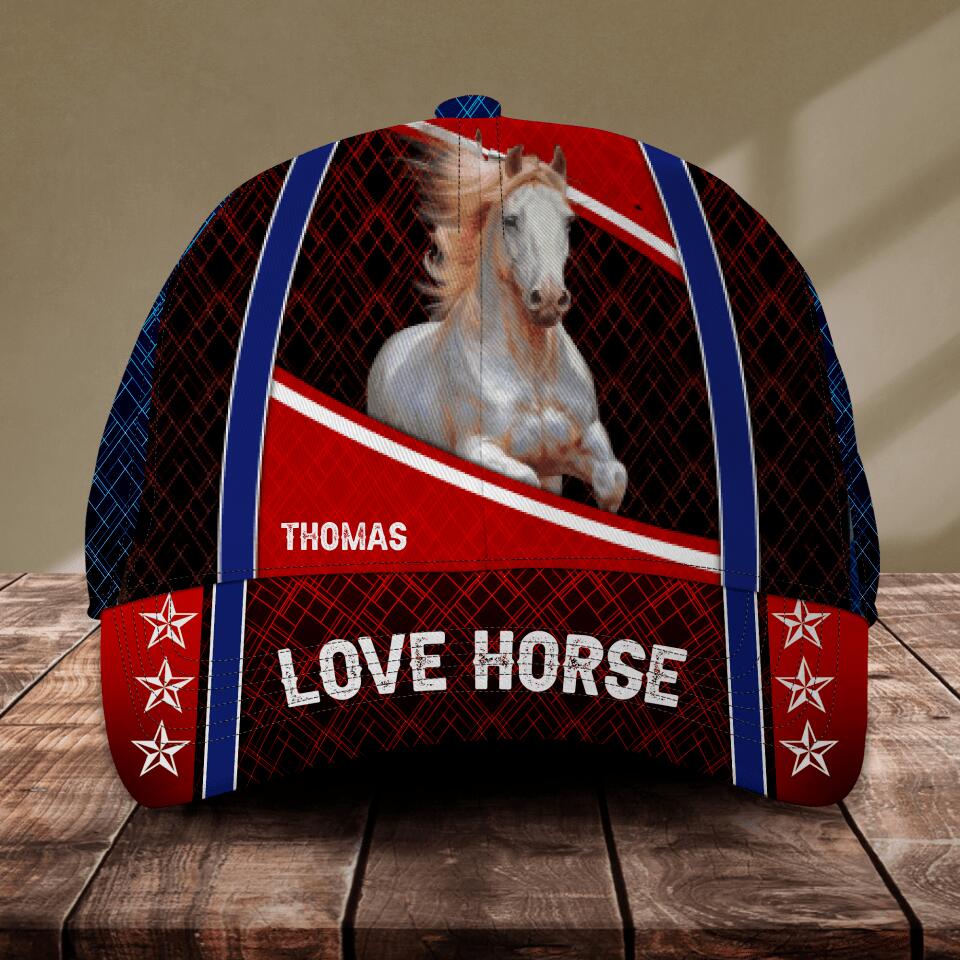 Personalized Love Horse Cap Printed NQĐT1706