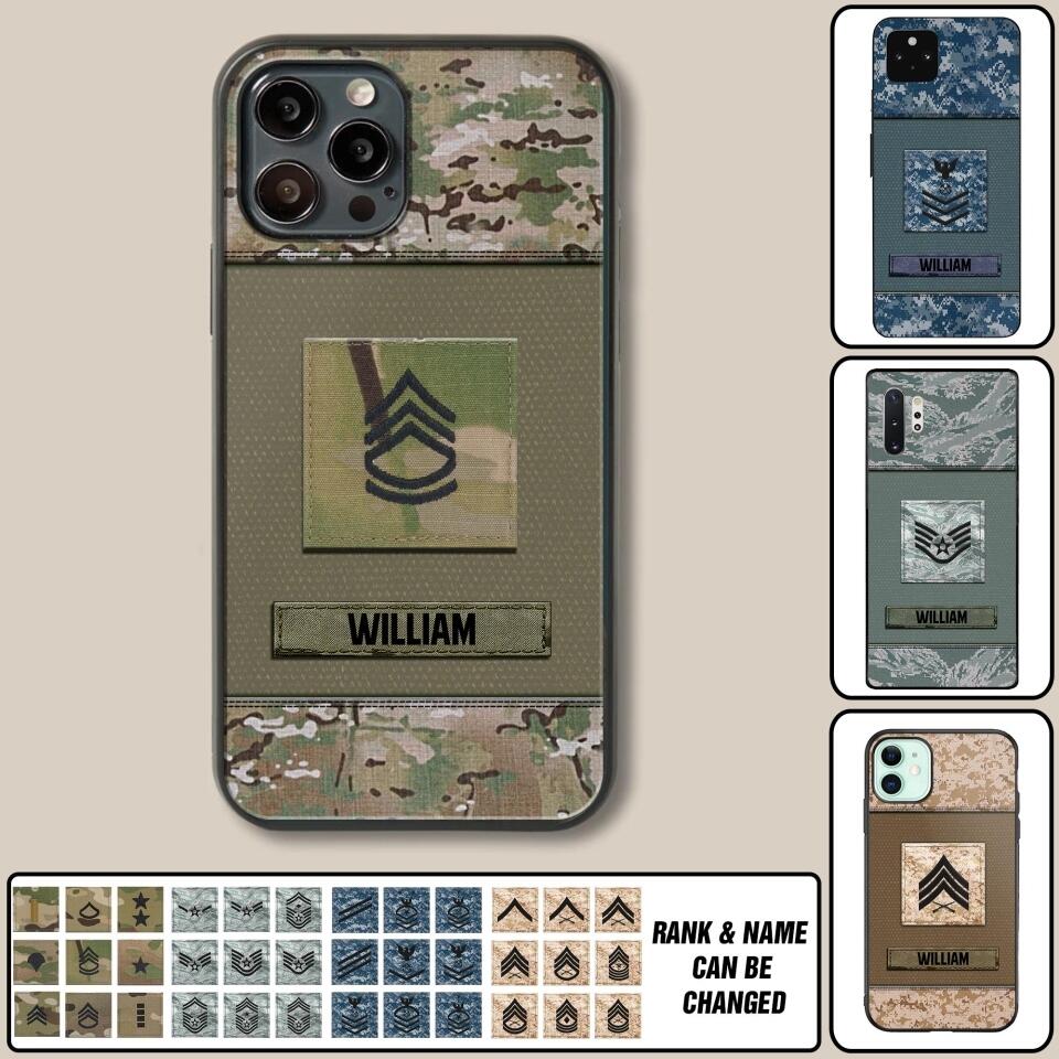 Personalized U.S Soldier/Veterans Camo Phone Case Printed 22JUL-DT18