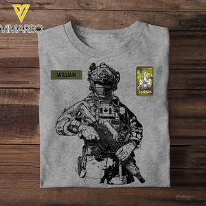 Personalized Canadian Soldier/Veterans Tshirt Printed 22JUL-HQ15