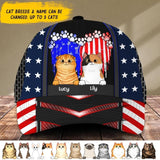 Personalized Heart Cat Cap Us Flag Independence Day Printed NQĐT2106