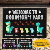 Personalized Welcome To Dinosaur Park Doormat 22JUL-HC22