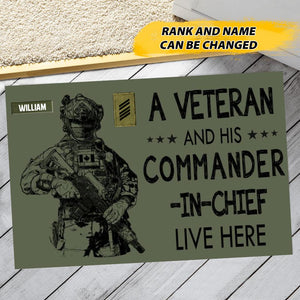 Personalized German Soldier/Veterans Doormat 22JUL-HY22