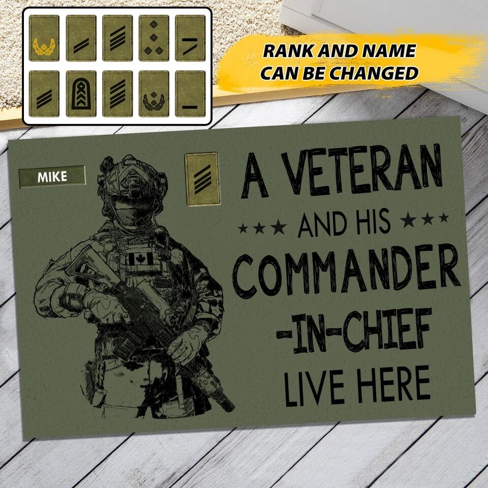 Personalized German Soldier/Veterans Doormat 22JUL-HY22