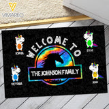 Personalized Welcome to The Family Unicorn Kid Name Doormat NQDT2206