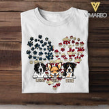 Personalized Dog Heart Flag Independence Day Tshirt Printed NQHC2206