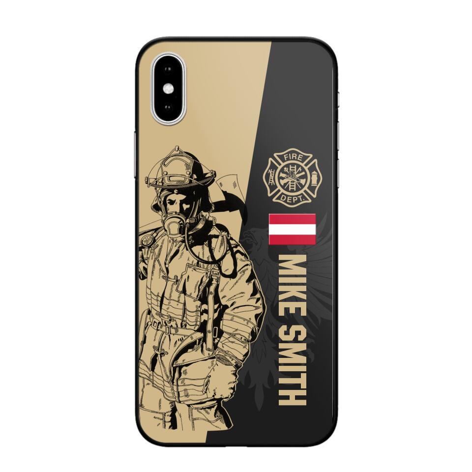 Personalized Austrian Firefighter Phone Case Printed 22JUL-HY23