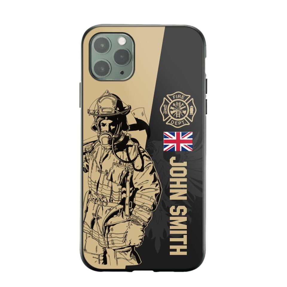 Personalized British Firefighter Phone Case Printed 22JUL-HY23