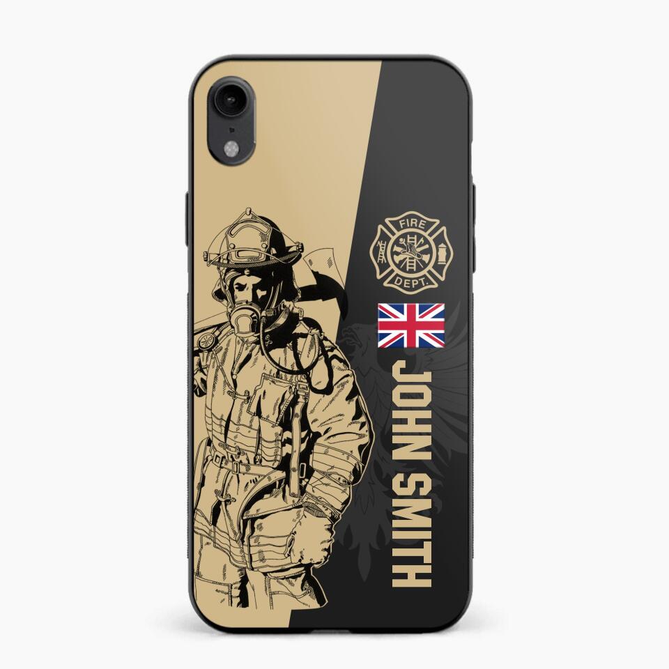 Personalized British Firefighter Phone Case Printed 22JUL-HY23