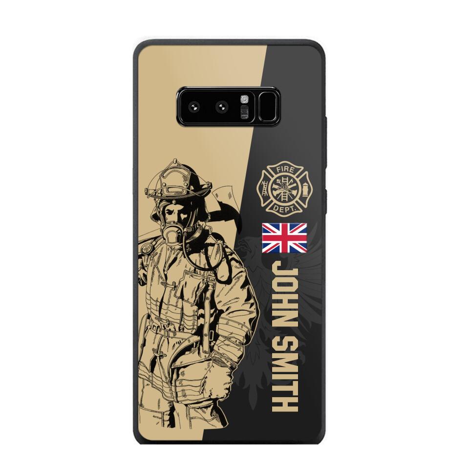 Personalized British Firefighter Phone Case Printed 22JUL-HY23