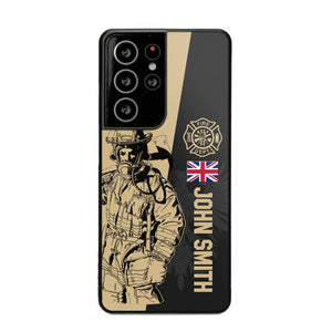 Personalized British Firefighter Phone Case Printed 22JUL-HY23