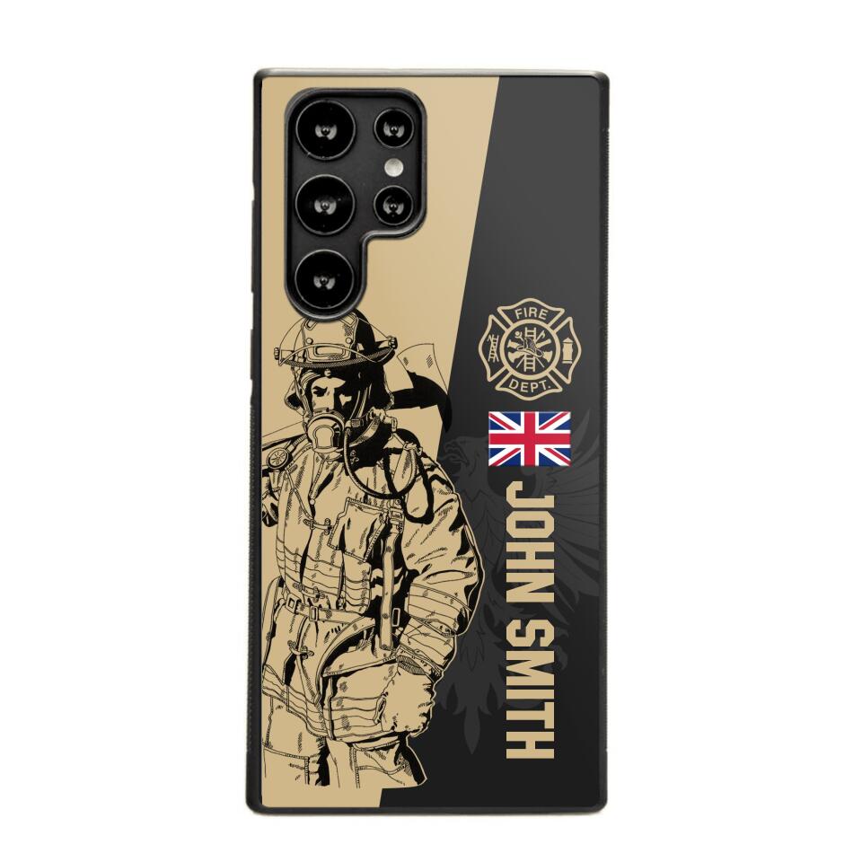 Personalized British Firefighter Phone Case Printed 22JUL-HY23