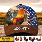 Personalized Rooster Lovers Us Flag Independence Day Cap Printed NQDT2406