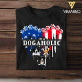 Personalized I'm Dog Aholic US Flag Independence Day Tshirt Printed QTHY2706