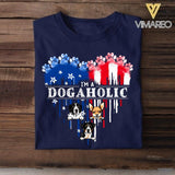 Personalized I'm Dog Aholic US Flag Independence Day Tshirt Printed QTHY2706