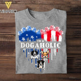 Personalized I'm Dog Aholic US Flag Independence Day Tshirt Printed QTHY2706