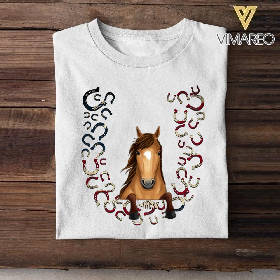 Personalized Horse Lovers Independence Day Tshirt Printed NQHC2706