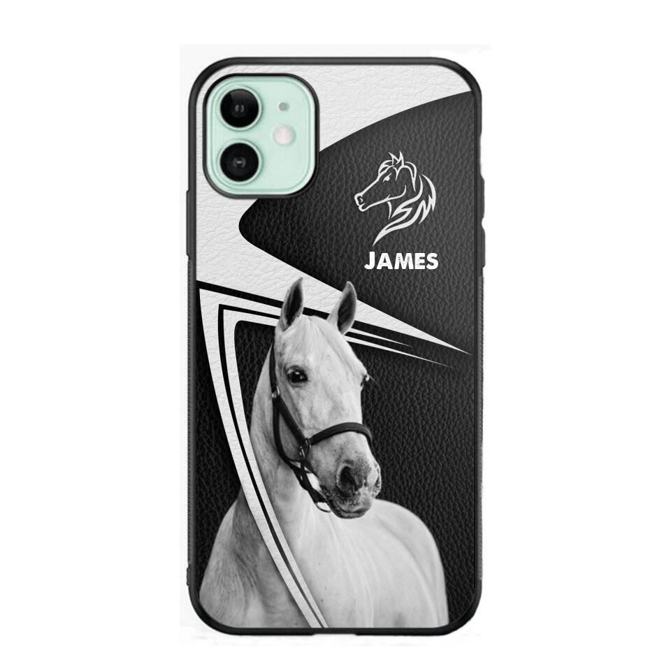 Personalized Horses Lovers Leather Printed Phonecase 28