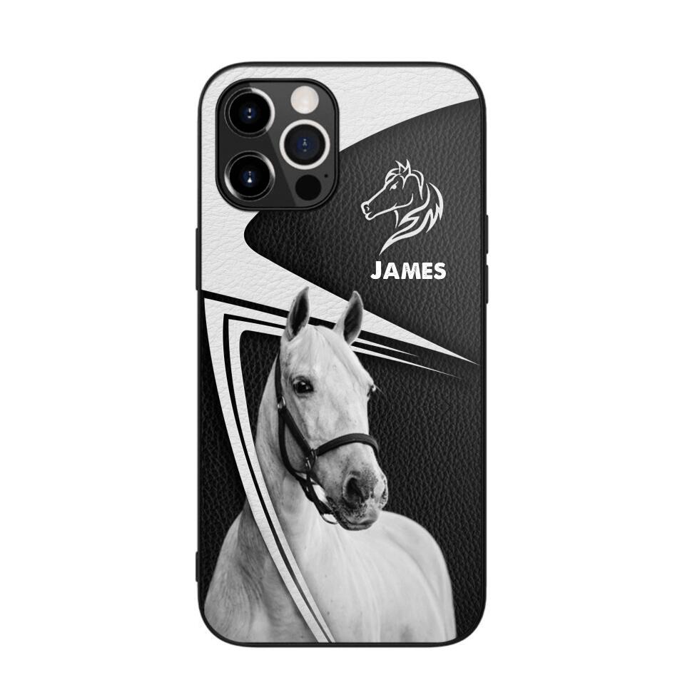 Personalized Horses Lovers Leather Printed Phonecase 28