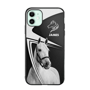 Personalized Horses Lovers Leather Printed Phonecase 28