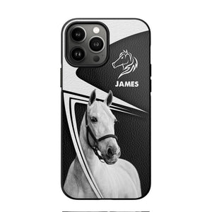 Personalized Horses Lovers Leather Printed Phonecase 28