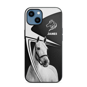 Personalized Horses Lovers Leather Printed Phonecase 28