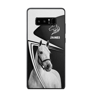 Personalized Horses Lovers Leather Printed Phonecase 28