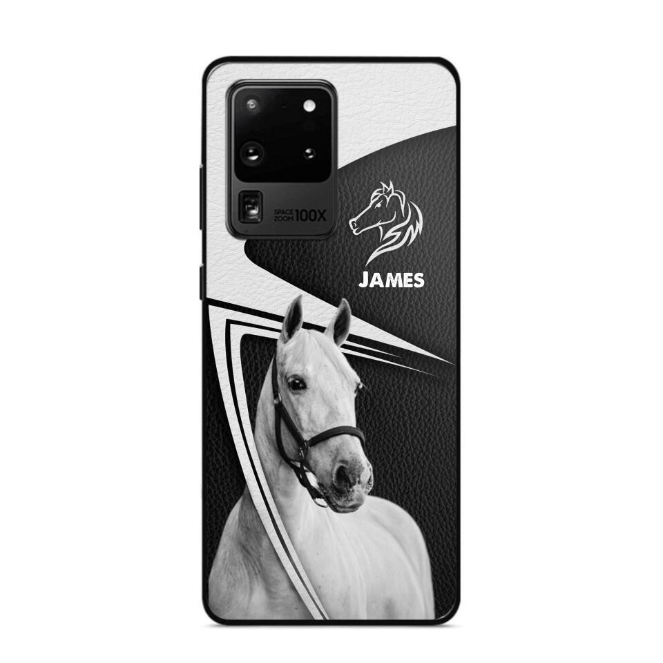 Personalized Horses Lovers Leather Printed Phonecase 28