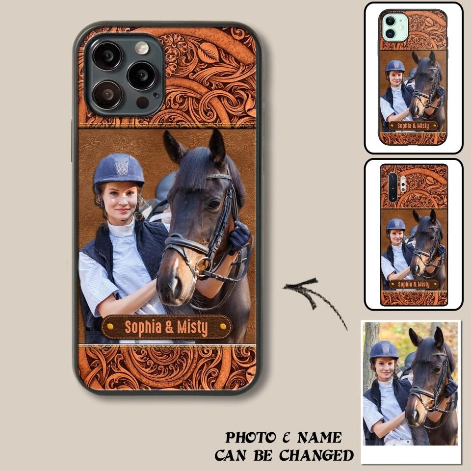 Personalized Horses Lovers Leather Printed Phonecase Upload Custom Image 28